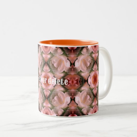 Witte Rose Floral Abstract getint gepersonaliseerd Tweekleurige Koffiemok (Voorkant rechts)