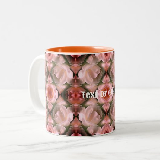 Witte Rose Floral Abstract getint gepersonaliseerd Tweekleurige Koffiemok (Voorkant links)