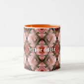 Witte Rose Floral Abstract getint gepersonaliseerd Tweekleurige Koffiemok (Center)