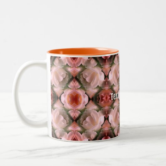 Witte Rose Floral Abstract getint gepersonaliseerd Tweekleurige Koffiemok (Links)