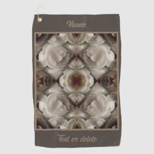 Witte Rose Floral Abstract Vintage gepersonaliseer Golfhanddoek