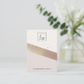 Witte Rose Gold Folie Glitter Oorbel Display Logo Visitekaartje (Staand voorkant)