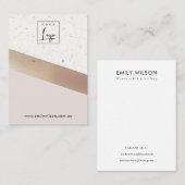 Witte Rose Gold Folie Glitter Oorbel Display Logo Visitekaartje (Voorkant / Achterkant)