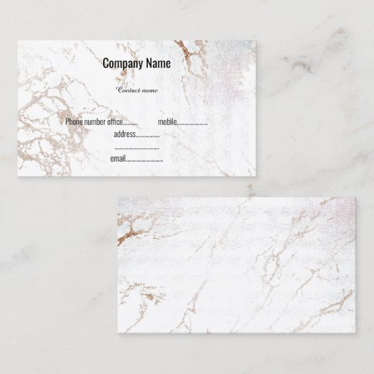 WITTE ROSE GOLD MARBLE VISITEKAARTJE (Voorkant / Achterkant)