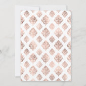 Witte Rose Goud Damast Arch Moslim Bruiloft Kaart (Achterkant)