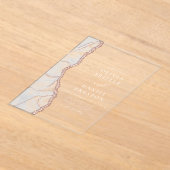 Witte Rose Gouden Agaat Elegante Moderne Huwelijk Acryl Uitnodigingen (Laagn)