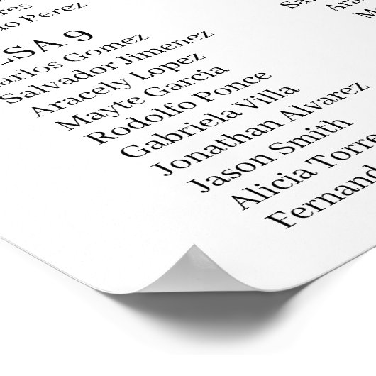 Witte Rose groen bruiloft zitgrafiek Poster (Hoek)