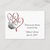 Witte Rose Hart Trouwtafel Plaatskaartje (Achterkant)