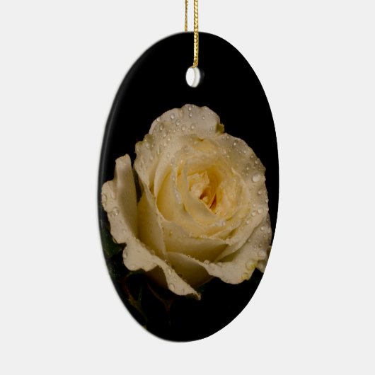  witte Rose Keramisch Ornament (Rechts)