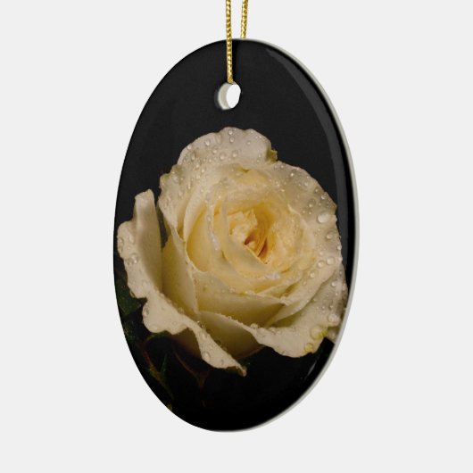 witte Rose Keramisch Ornament (Links)
