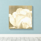 Witte Rose Liefde Canvas Afdruk (Insitu (Houten vloer))