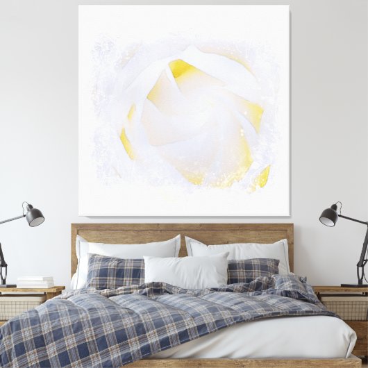 *~* Witte Rose Macro Bloemen Abstract Grunge AR8 Canvas Afdruk (Insitu (Slaapkamer))