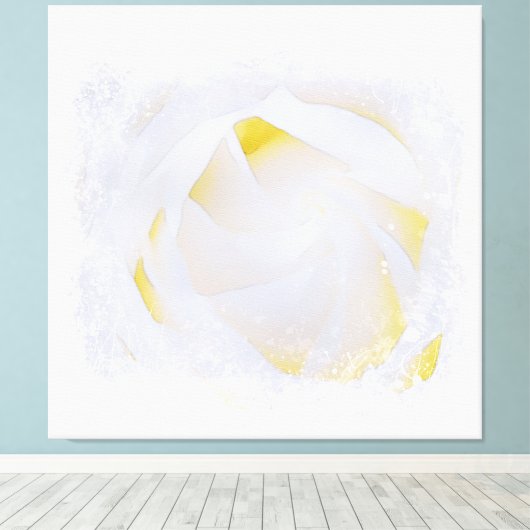 *~* Witte Rose Macro Bloemen Abstract Grunge AR8 Canvas Afdruk (Insitu (Houten vloer))