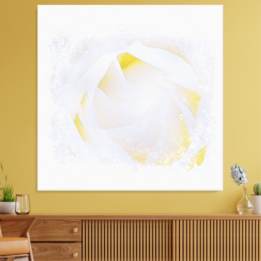 *~* Witte Rose Macro Bloemen Abstract Grunge AR8 Canvas Afdruk (Insitu (Woonkamer))