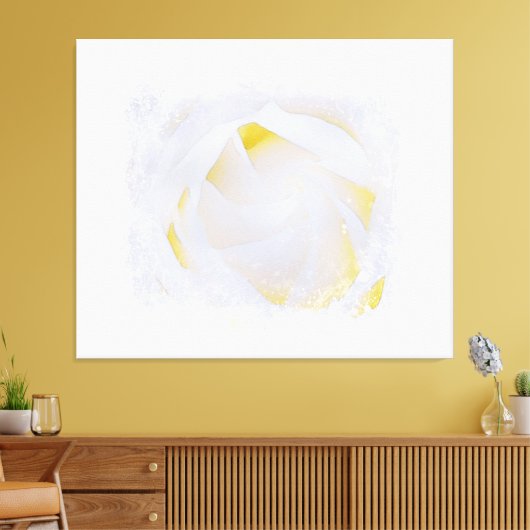 *~* Witte Rose Macro Bloemen Abstract Grunge AR8 Canvas Afdruk (Insitu (Woonkamer))