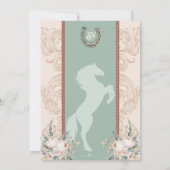 Witte Rose Mint Groene Charro Westerne Quinceanera Kaart (Achterkant)