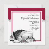 Witte Rose Parels Hoge Hakken Rode Verjaardag Part Kaart (Achterkant)