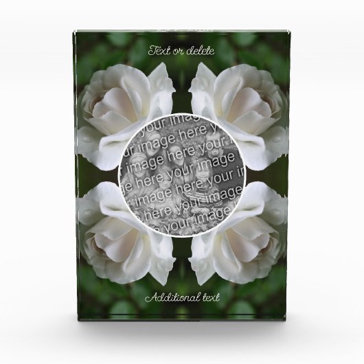 Witte Rose Raindrops Lijst Creëer Uw Eigen Fotoblokken (Voorkant)