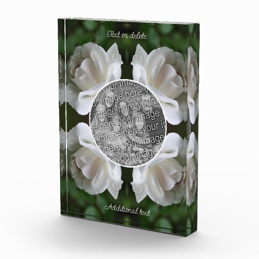 Witte Rose Raindrops Lijst Creëer Uw Eigen Fotoblokken (Rechts)