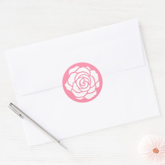 Witte Rose Stickers (Envelop)