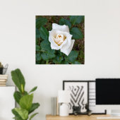witte rosebud poster (Thuiskantoor)