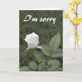Witte Rosebud verontschuldigingskaart Kaart (Gele Bloem)