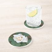 witte rosebud zandsteen onderzetter (Zijkant)