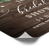 Witte Roses Lantaarn Bruin Hout Vrijgezellenfeest Poster (Hoek)