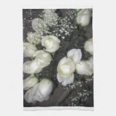 WITTE ROSES THEEDOEK (Verticaal)
