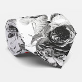 WITTE ROSSEN EN RODE BUTTERFLIES Grijze Stropdas (Opgerold)