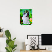 Witte Rough Collie viert St. Patrick's Day Poster (Thuiskantoor)