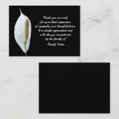 Witte rouwbloem na begrafenis bedankkaart notitiekaartje (Voorkant / Achterkant)