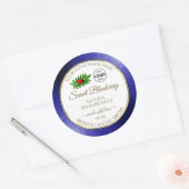 Witte Royal Blue Product Labels met Logo (Envelop)