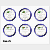 Witte Royal Blue Product Labels met Logo (Vel)