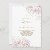 witte roze baby's adem bloemen doop kaart (Voorkant)