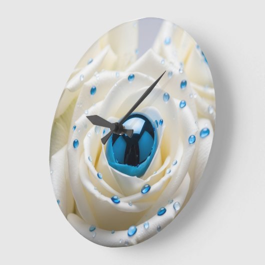 witte roze blauwe parels klok (Hoek)