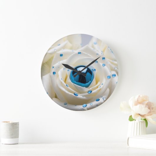 witte roze blauwe parels klok (Huis)