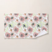 Witte, roze bloemen. bad handdoek (Handdoek)