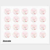 Witte roze bloemen Boho Elegant Dank je Ronde Sticker (Vel)