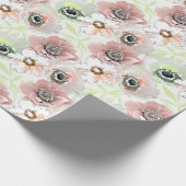 Witte, roze bloemen. cadeaupapier (Hoek)