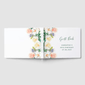 Witte roze bloemen elegante verjaardag gastenboek (Volledig)