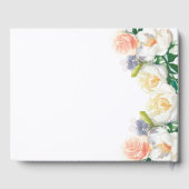 Witte roze bloemen elegante verjaardag gastenboek (Achterkant)