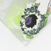 Witte, roze bloemen. fleece deken (Hoek)