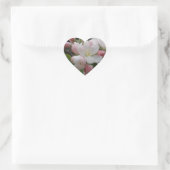 Witte Roze Bloemen Hart Sticker (Tas)
