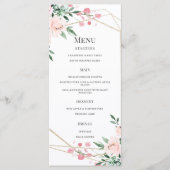 Witte & Roze Bloemen Huwelijk Menu (Voorkant)
