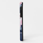 Witte, roze bloemen op donkerblauw. Case-Mate iPhone case (Achterkant/links)