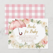 Witte Roze Bloemen Paraplu Boeken voor Baby Briefkaart (Voorkant / Achterkant)