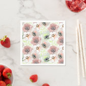 Witte, roze bloemen. servet (Insitu)