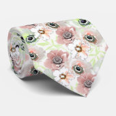 Witte, roze bloemen. stropdas (Opgerold)