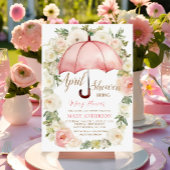 Witte Roze bloemenparaplu April Douches Kaart